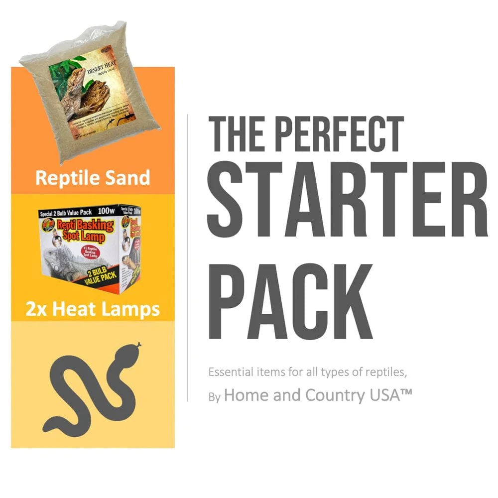 Zoomed 100W Basking Bulb Reptile Heat Lamp (2 Pack) with 10 Pound Bag of Desert Heat Reptile Sand- Starter Pack Animals & Pet Supplies > Pet Supplies > Reptile & Amphibian Supplies > Reptile & Amphibian Substrates Home and Country USA   