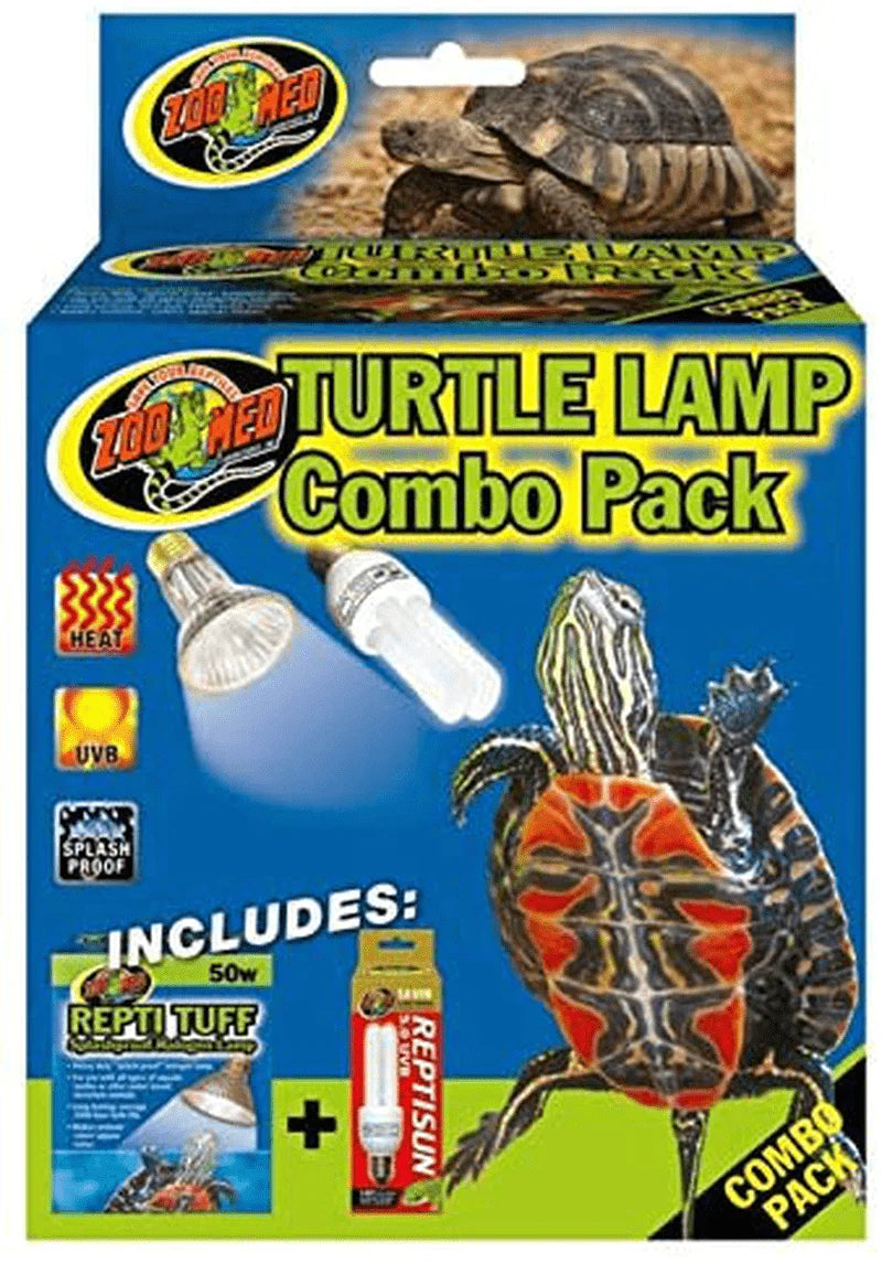Zoomed Turtle Lighting Kit- Includes Attached Dbdpet Pro-Tip Guide - Splashproof Heat Bulb, & UV-B Bulb Combo Pack