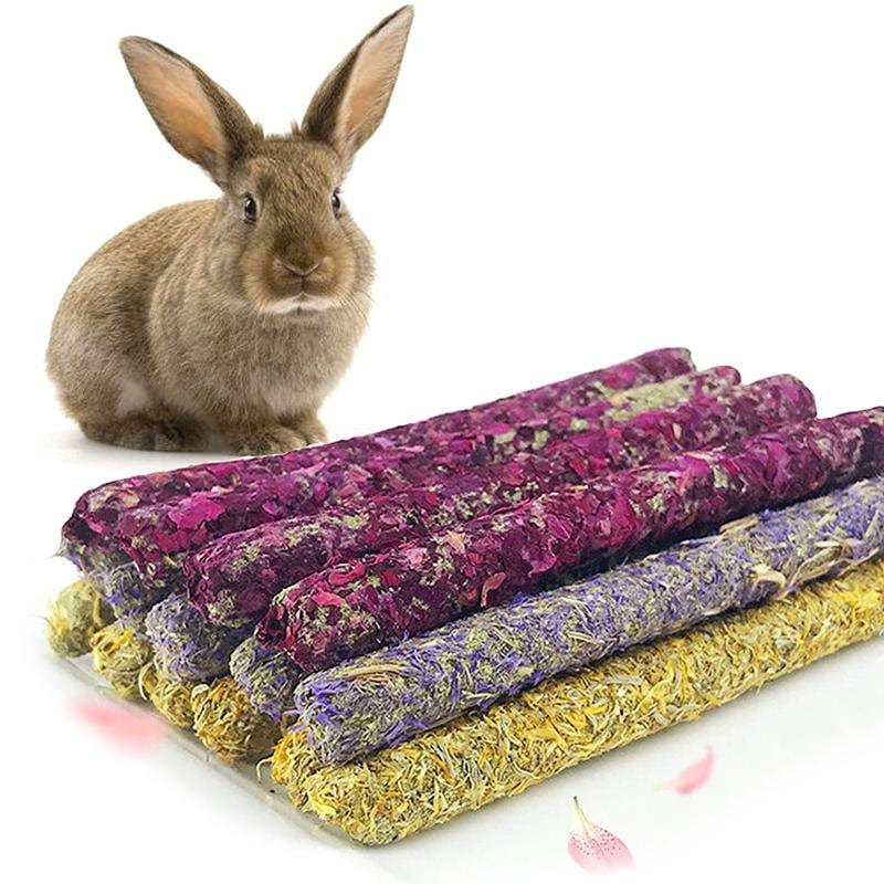 ZPAQI 18 Pcs Bunny Chew Toys Rabbit Edible Treat Natural Timothy Hay Petals Sticks No Additives for Rabbit Chinchilla Hamster Animals & Pet Supplies > Pet Supplies > Small Animal Supplies > Small Animal Treats ZPAQI   