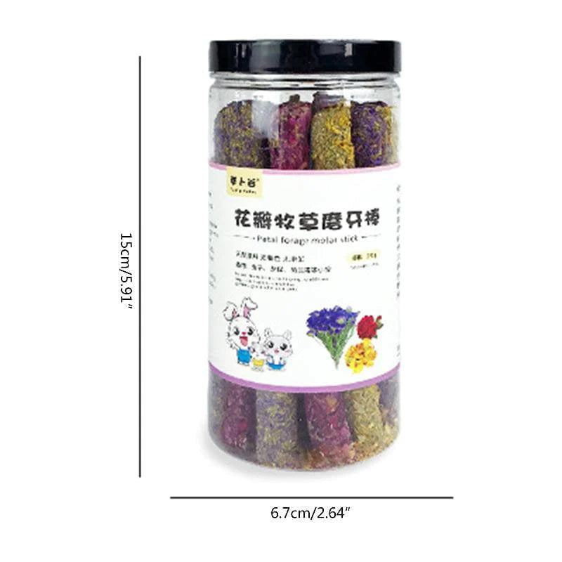 ZPAQI 18 Pcs Bunny Chew Toys Rabbit Edible Treat Natural Timothy Hay Petals Sticks No Additives for Rabbit Chinchilla Hamster Animals & Pet Supplies > Pet Supplies > Small Animal Supplies > Small Animal Treats ZPAQI   