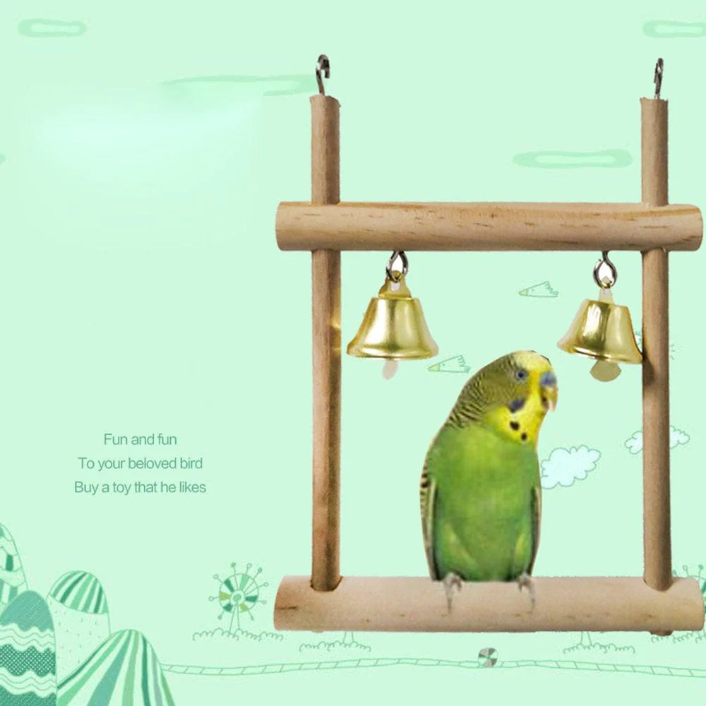 ZPAQI 8Pcs Bird Toys Parrot Chew Toy Bridge Perch Swing Ladder for Small Medium Birds Improving Physical & Mental Health