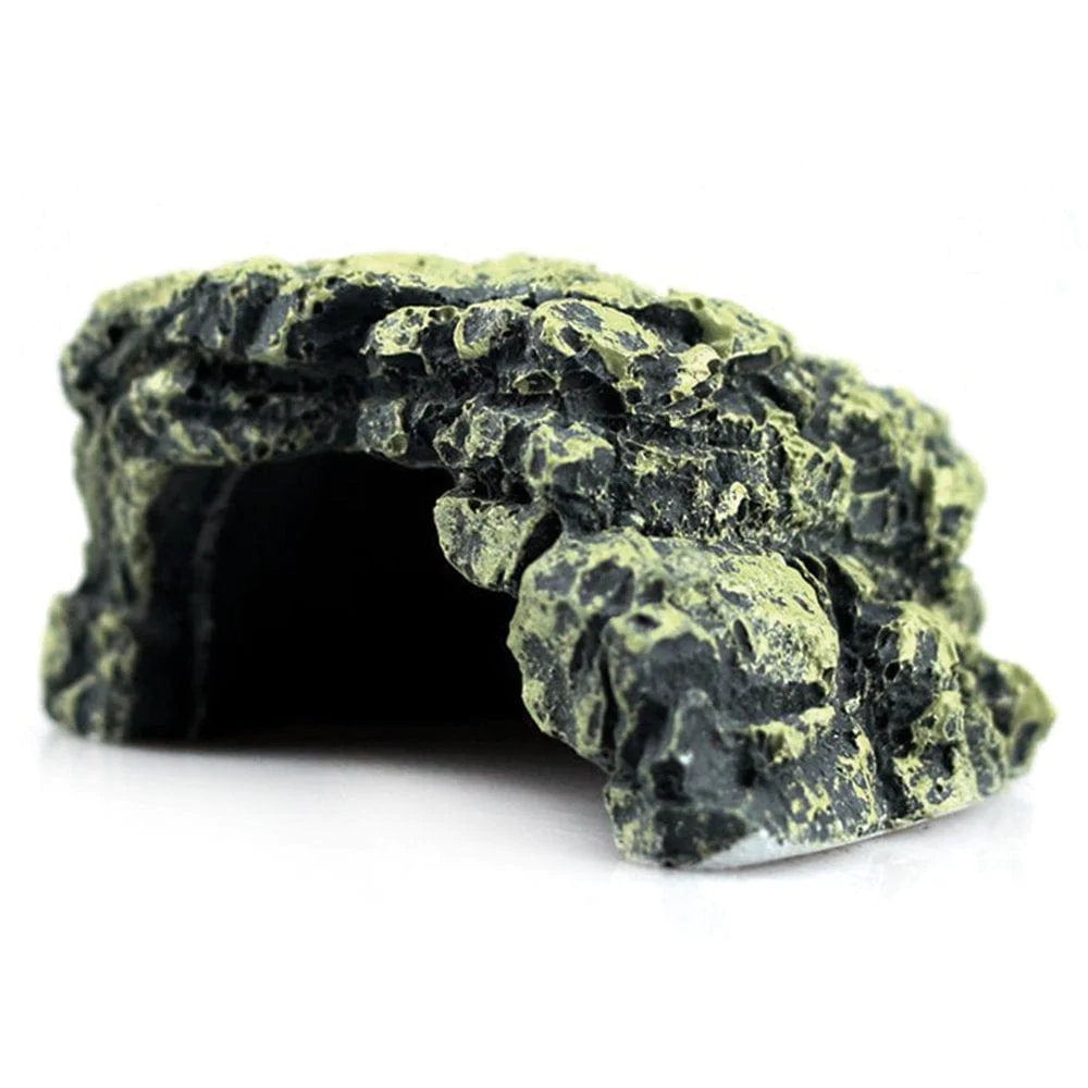 ZPAQI Reptile Rock Hideout Habitat Decoration Non Toxic Resin Realistic Cave for Pocket Pets Small Amphibians Spiders Iguanas Animals & Pet Supplies > Pet Supplies > Small Animal Supplies > Small Animal Habitat Accessories ZPAQI   