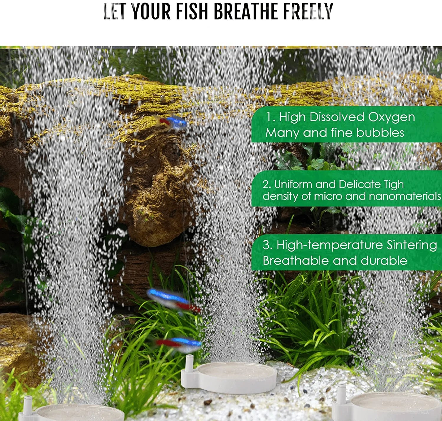 ZRDR Air Stone Aquarium Oxygen Stone Fish Tank Bubbler with Suction Cups, Bubble Stone Tubing, Check Valve, Air Control Valve, Ultra-High Dissolved Air Atone Disc Bubble Diffuser Animals & Pet Supplies > Pet Supplies > Fish Supplies > Aquarium Air Stones & Diffusers ZRDR   