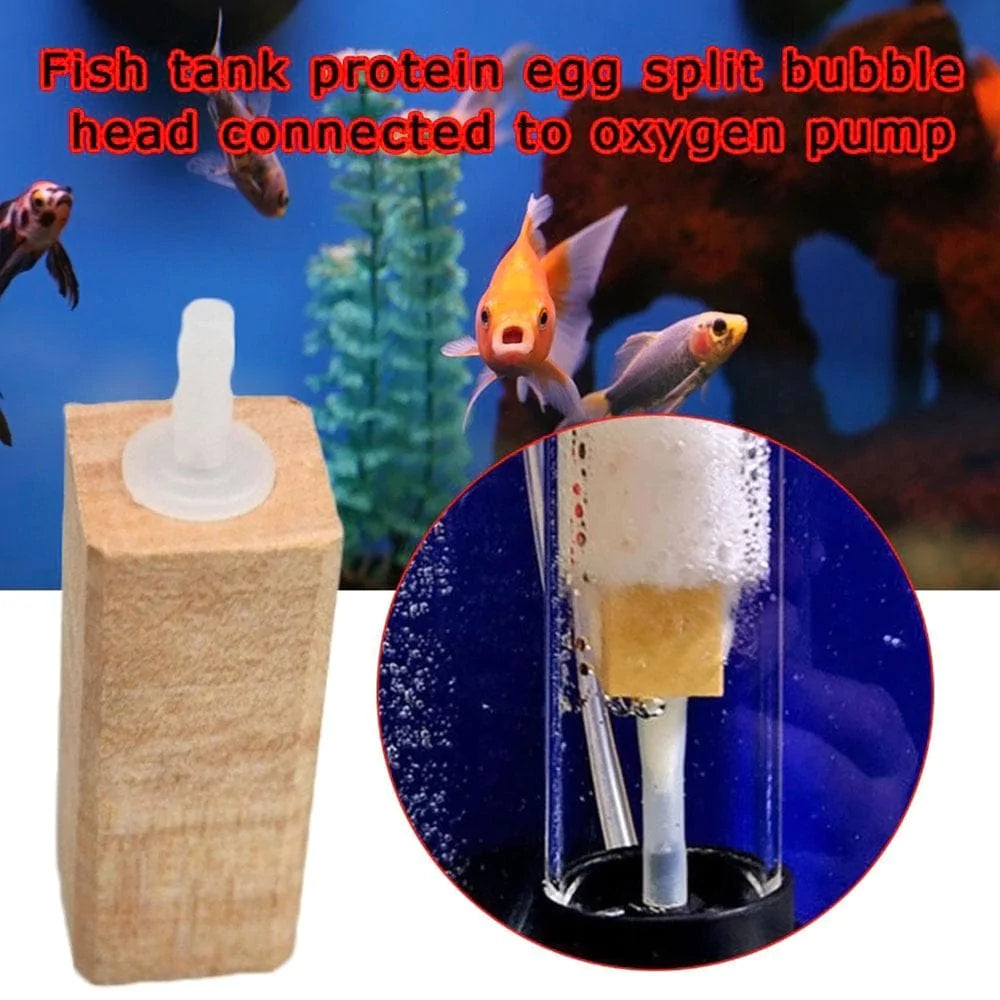 ZUARFY Aquarium Natural Wooden Air Bubble Stone Diffuser Oxygen Increasing Wood Air Stone for Fish Tank Pond Smooth Texture