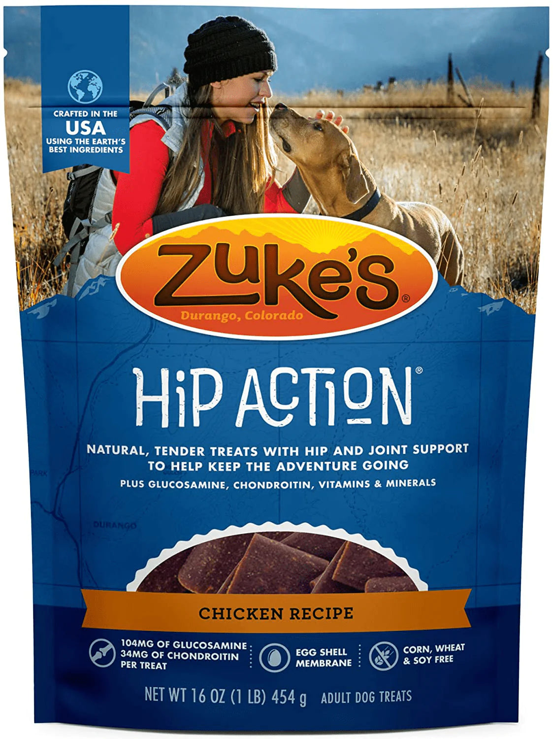 Zuke'S Hip Action Hip & Joint Natural Dog Treats Crafted in the USA Animals & Pet Supplies > Pet Supplies > Dog Supplies > Dog Treats Zuke's Chicken 1 Pound (Pack of 1) 