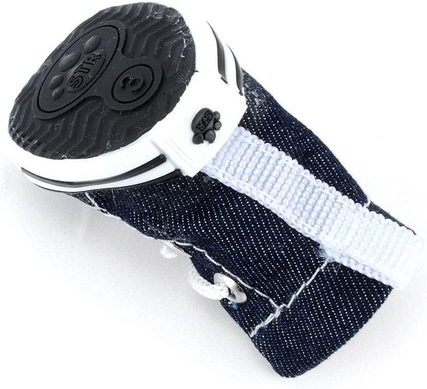 Zunea Dog Shoes Denim Canvas Puppy Lace up Sneaker Summer Outdoor Walking Dog Booties Non Slip Sport Casual Pet Boots Paw Protectors for Chihuahua Doggies Small Dogs - 2# Animals & Pet Supplies > Pet Supplies > Dog Supplies > Dog Apparel ZUNEA   
