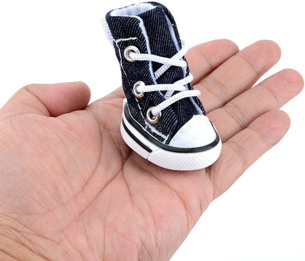 Zunea Dog Shoes Denim Canvas Puppy Lace up Sneaker Summer Outdoor Walking Dog Booties Non Slip Sport Casual Pet Boots Paw Protectors for Chihuahua Doggies Small Dogs - 2# Animals & Pet Supplies > Pet Supplies > Dog Supplies > Dog Apparel ZUNEA   