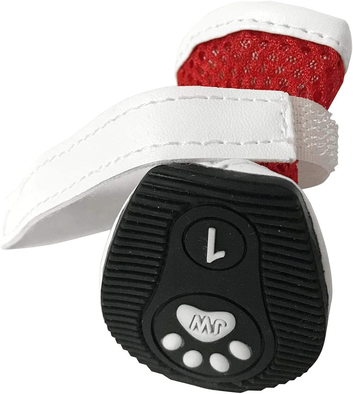 ZUNEA Small Dog Shoes for Hot Pavement Summer Breathable Mesh Boots Adjustable Non Slip Zipper Pet Dogs Booties White PU Paw Protector Red 5# Animals & Pet Supplies > Pet Supplies > Dog Supplies > Dog Apparel ZUNEA   