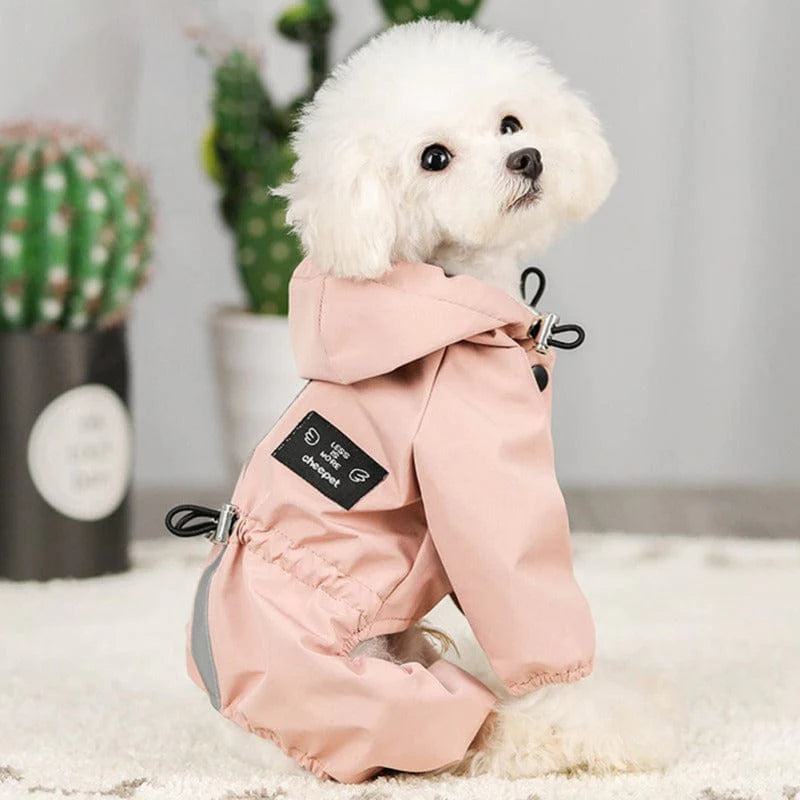 Zupora Hooded Dog Raincoat with Reflective Strip, Waterproof Slicker Poncho Dog Shirt Jacket Breathable Rainwear Pet Apparel for Puppy Small to Large Dogs, S-2XL