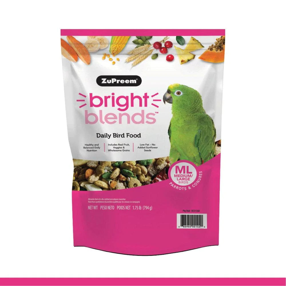 Zupreem Bright Blends | Daily Bird Food | for Large Birds