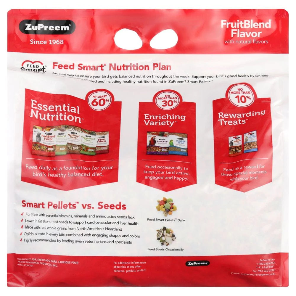 Zupreem Fruitblend | Daily Bird Food for Parrots & Conures | 12Lbs Animals & Pet Supplies > Pet Supplies > Bird Supplies > Bird Food Zupreem   