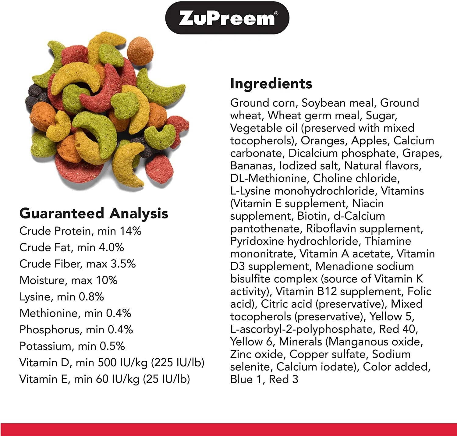 Zupreem Fruitblend Flavor Pellets Bird Food for Large Birds (Multiple Sizes) - Daily Blend Made in USA for Amazons, Macaws, Cockatoos Animals & Pet Supplies > Pet Supplies > Bird Supplies > Bird Food ZuPreem   