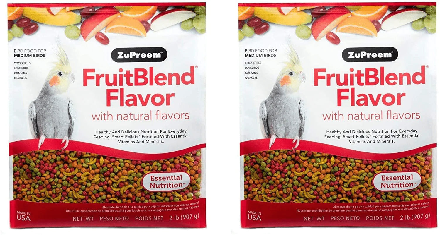 Zupreem Fruitblend Flavor Pellets Bird Food for Medium Birds (Multiple Sizes) - Daily Blend Made in USA for Cockatiels, Quakers, Lovebirds, Small Conures