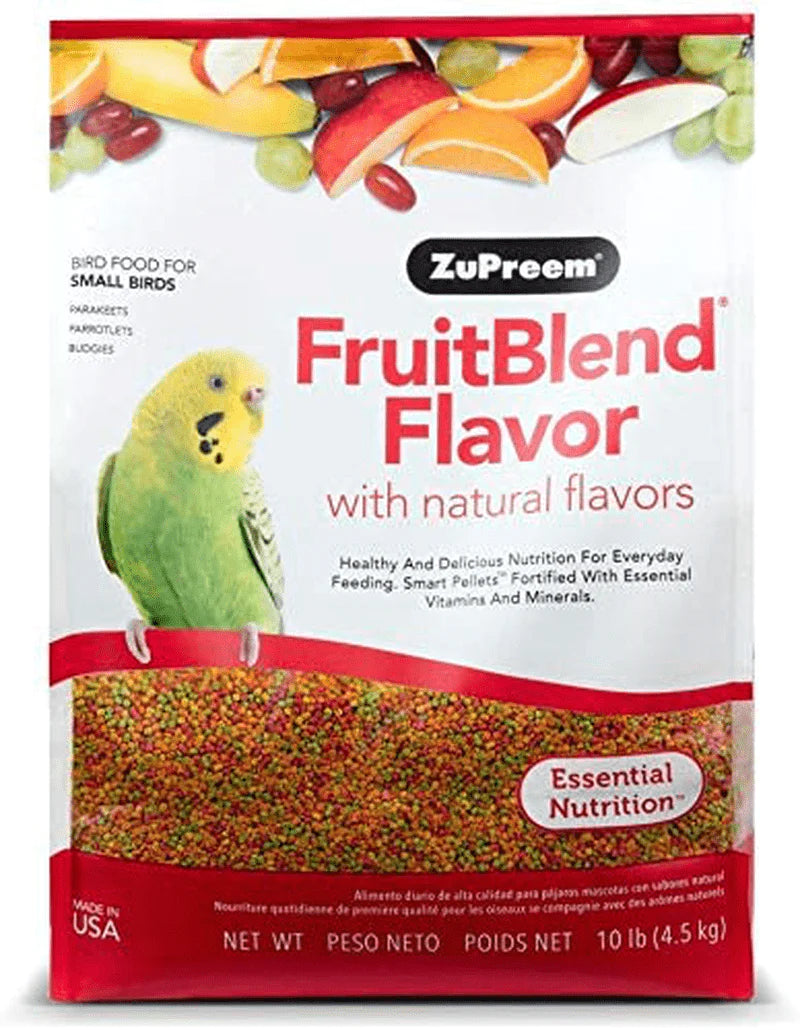 Zupreem Fruitblend Flavor Pellets Bird Food for Small Birds (Multiple Sizes) - Daily Blend Made in USA for Parakeets, Budgies, Parrotlets Animals & Pet Supplies > Pet Supplies > Bird Supplies > Bird Food ZuPreem FruitBlend 10 Pounds 