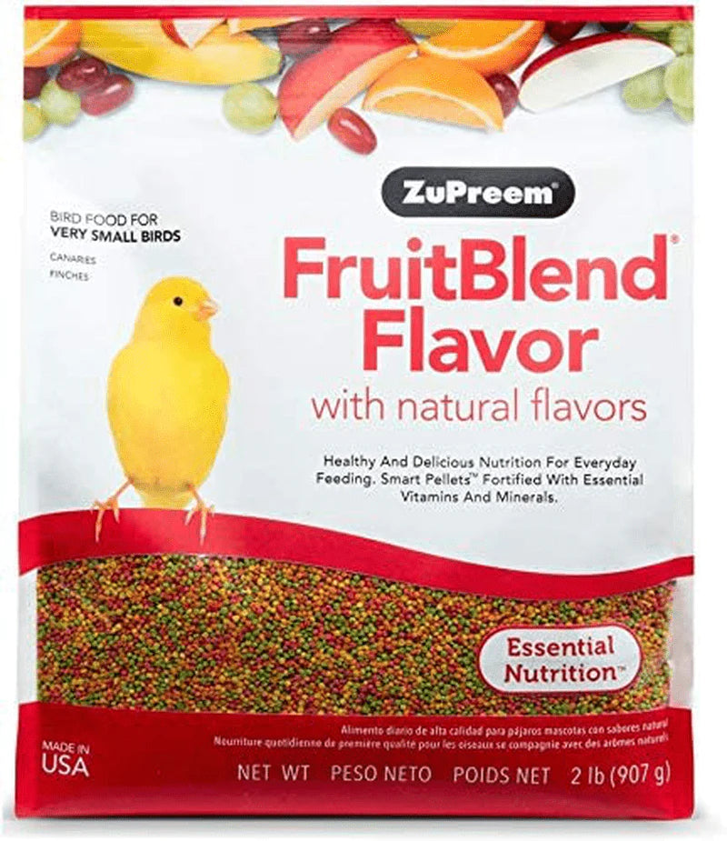 Zupreem Fruitblend Flavor Pellets Bird Food for Very Small Birds (Multiple Sizes) - Daily Blend Made in USA for Canaries, Finches Animals & Pet Supplies > Pet Supplies > Bird Supplies > Bird Food ZuPreem FruitBlend 2 Pound (Pack of 1) 