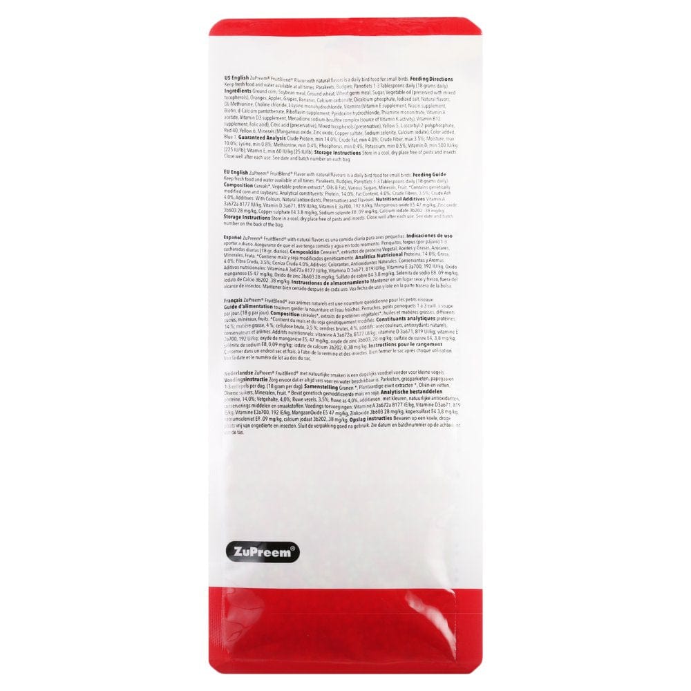 Zupreem® Fruitblend® Flavor with Natural Flavors | Daily Bird Food for Small Birds | 14 Ounces Animals & Pet Supplies > Pet Supplies > Bird Supplies > Bird Food Zupreem   