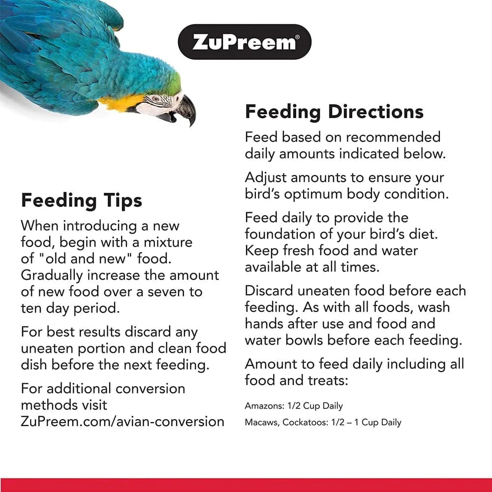 Zupreem® Natural Bird Food Animals & Pet Supplies > Pet Supplies > Bird Supplies > Bird Food Zupreem   