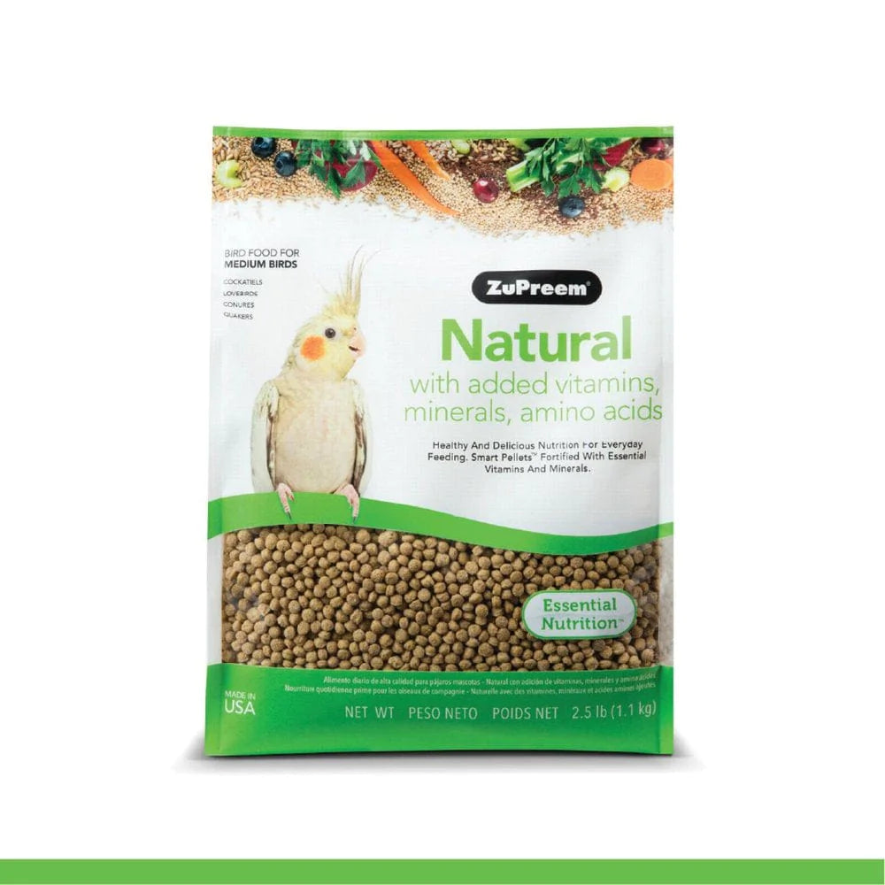 Zupreem® Natural Bird Food | Daily Bird Food for Medium Birds | 2.5 Lb Animals & Pet Supplies > Pet Supplies > Bird Supplies > Bird Food Zupreem   