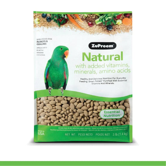 Zupreem® Natural Bird Food | Daily Bird Food for Parrots and Conures | 3 Lb Animals & Pet Supplies > Pet Supplies > Bird Supplies > Bird Treats Zupreem   