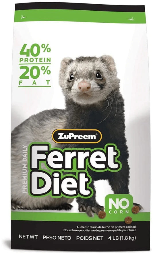 Zupreem Premium Daily Ferret Food - Made in USA, Complete Nutrition Diet, Highly Digestible, No Corn Animals & Pet Supplies > Pet Supplies > Small Animal Supplies > Small Animal Food ZuPreem -1 4 lb bag 