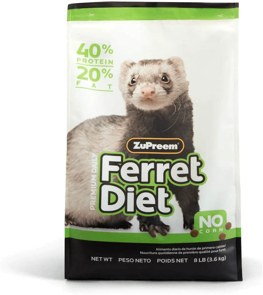 Zupreem Premium Daily Ferret Food - Made in USA, Complete Nutrition Diet, Highly Digestible, No Corn Animals & Pet Supplies > Pet Supplies > Small Animal Supplies > Small Animal Food ZuPreem -1 8 lb bag 