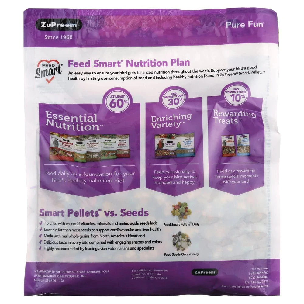 Zupreem® Pure Fun® | Bird Food for Parrots and Conures | 2 Lb Animals & Pet Supplies > Pet Supplies > Bird Supplies > Bird Food Zupreem   