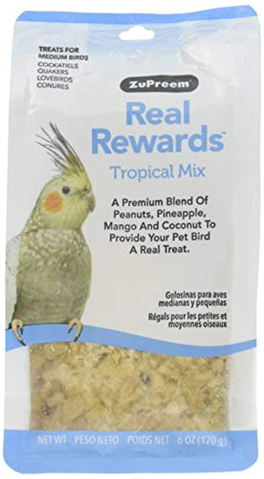 Zupreem Real Rewards Tropical Mix Medium Bird Treats, 6 Oz Animals & Pet Supplies > Pet Supplies > Bird Supplies > Bird Treats Zupreem   