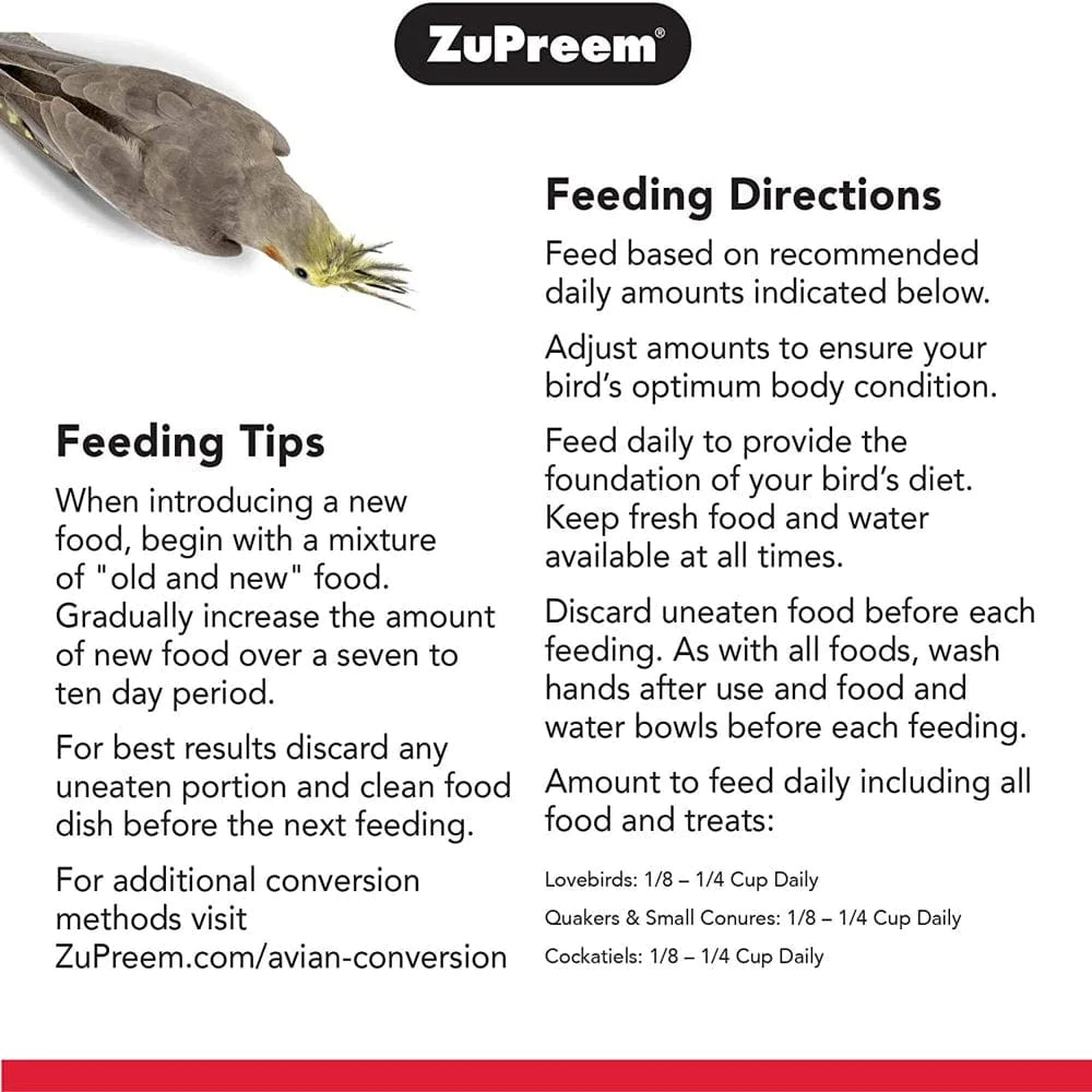 Zupreem Smart Selects Everyday Feeding Bird Food for Medium Birds - Cockatiels, Quakers, Lovebirds, Small Conures (Medium Birds, 2.5 Lb Bag) Animals & Pet Supplies > Pet Supplies > Bird Supplies > Bird Food Zupreem   