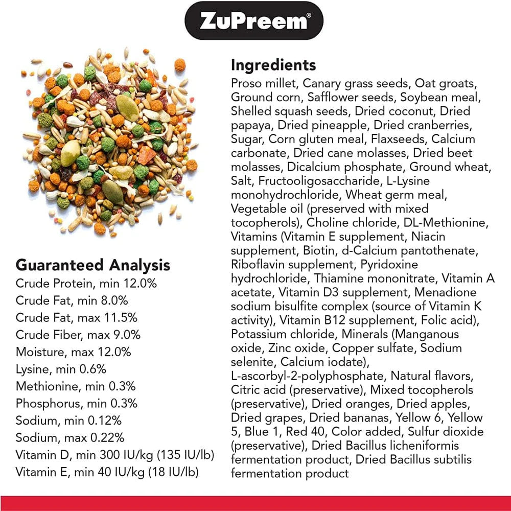 Zupreem Smart Selects Everyday Feeding Bird Food for Medium Birds - Cockatiels, Quakers, Lovebirds, Small Conures (Medium Birds, 2.5 Lb Bag) Animals & Pet Supplies > Pet Supplies > Bird Supplies > Bird Food Zupreem   