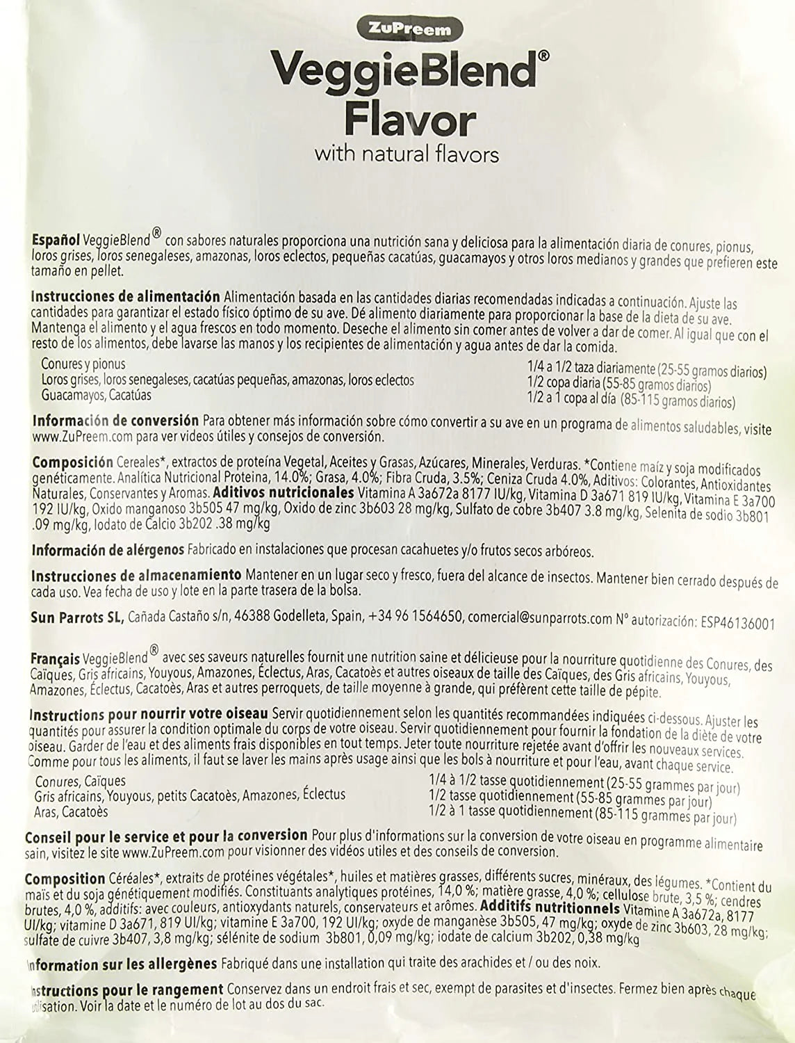 Zupreem Veggieblend Smart Pellets Bird Food for Parrots & Conures, 3.25 Lb Bag - Made in the USA, Daily Nutrition, Essential Vitamins, Minerals for African Greys, Senegals, Amazons, Eclectus, Cockatoos Animals & Pet Supplies > Pet Supplies > Bird Supplies > Bird Treats ZuPreem   