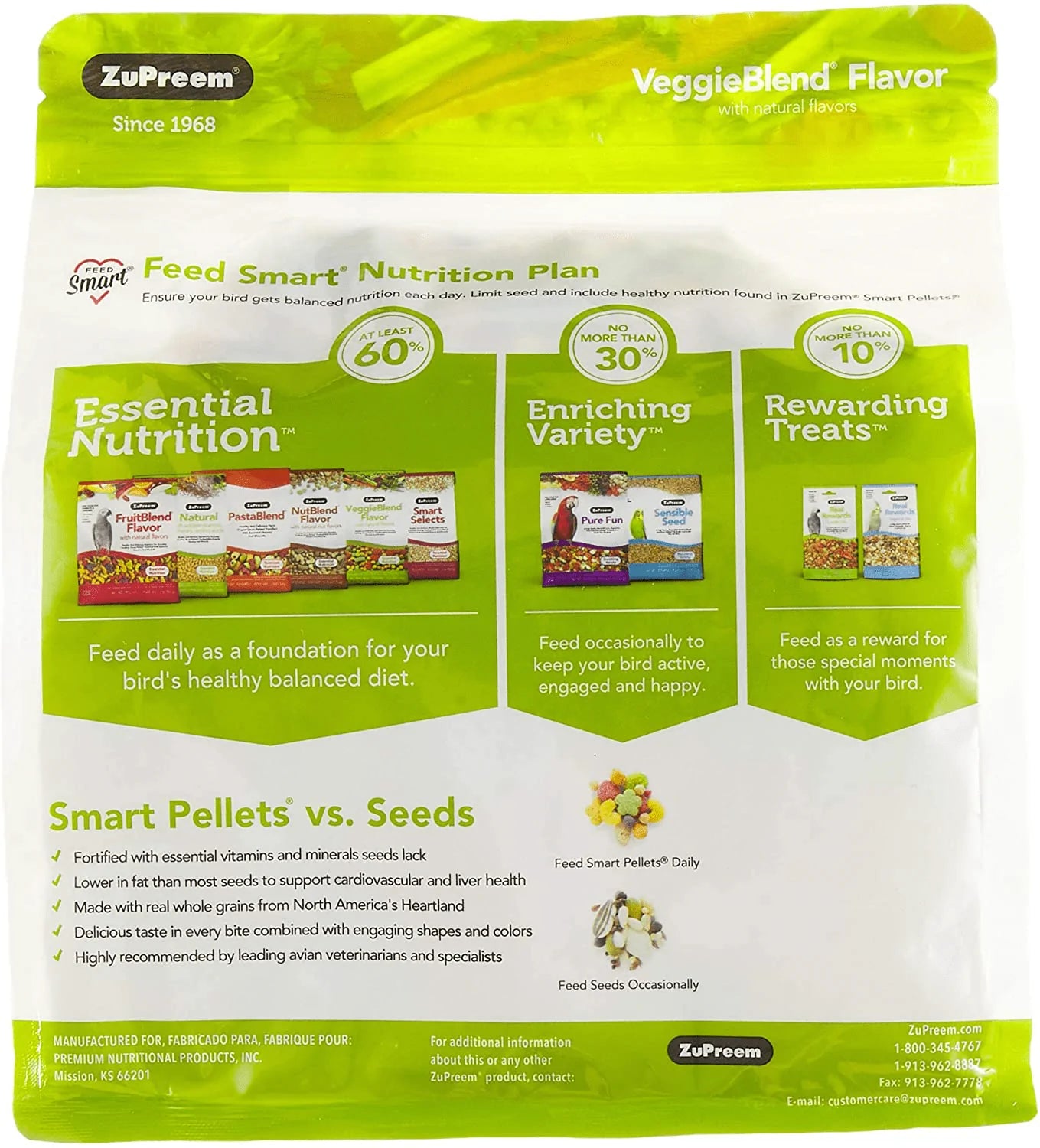 Zupreem Veggieblend Smart Pellets Bird Food for Parrots & Conures, 3.25 Lb Bag - Made in the USA, Daily Nutrition, Essential Vitamins, Minerals for African Greys, Senegals, Amazons, Eclectus, Cockatoos Animals & Pet Supplies > Pet Supplies > Bird Supplies > Bird Treats ZuPreem   