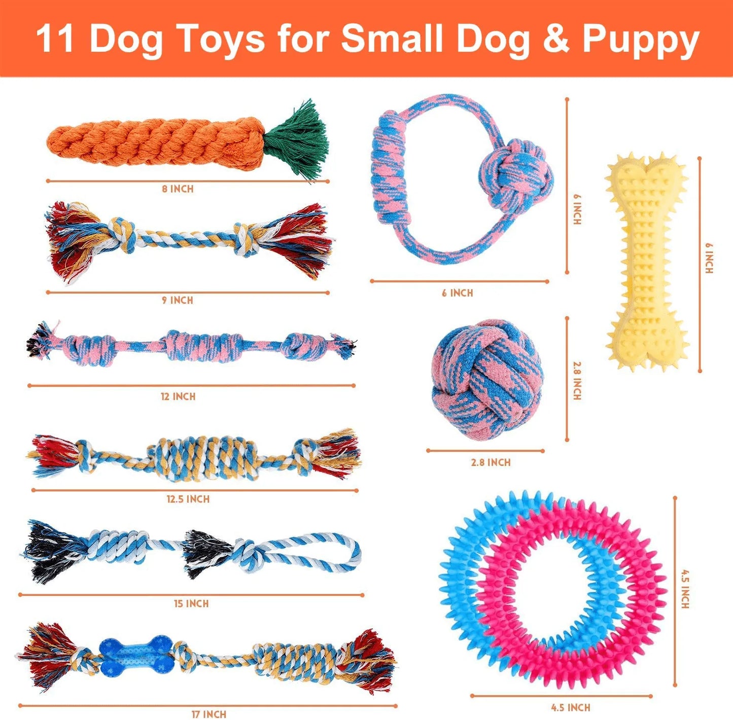 Zutesu Dog Rope Toy for Puppy Teething, 12 Pack Indestructible Dog Toys for Puppy Chewers, Interactive Tug of War Toys for Puppies Small Dogs Durable Chew Toys for Boredom Chew Teething Animals & Pet Supplies > Pet Supplies > Dog Supplies > Dog Toys Zutesu   