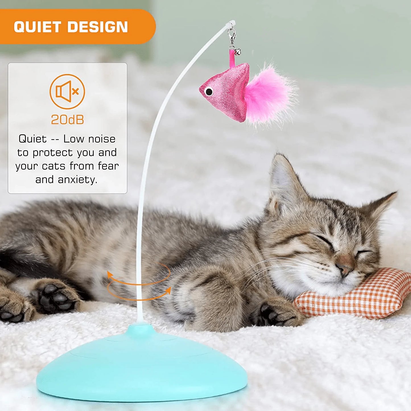 Zutesu Interactive Cat Toy Kitten Toy for Indoor Cat, Automatic Cat Toy Funny Feather Teaser Toy Puzzle Game Smart Stimulate Hunting Instinct Animals & Pet Supplies > Pet Supplies > Cat Supplies > Cat Toys Zutesu   