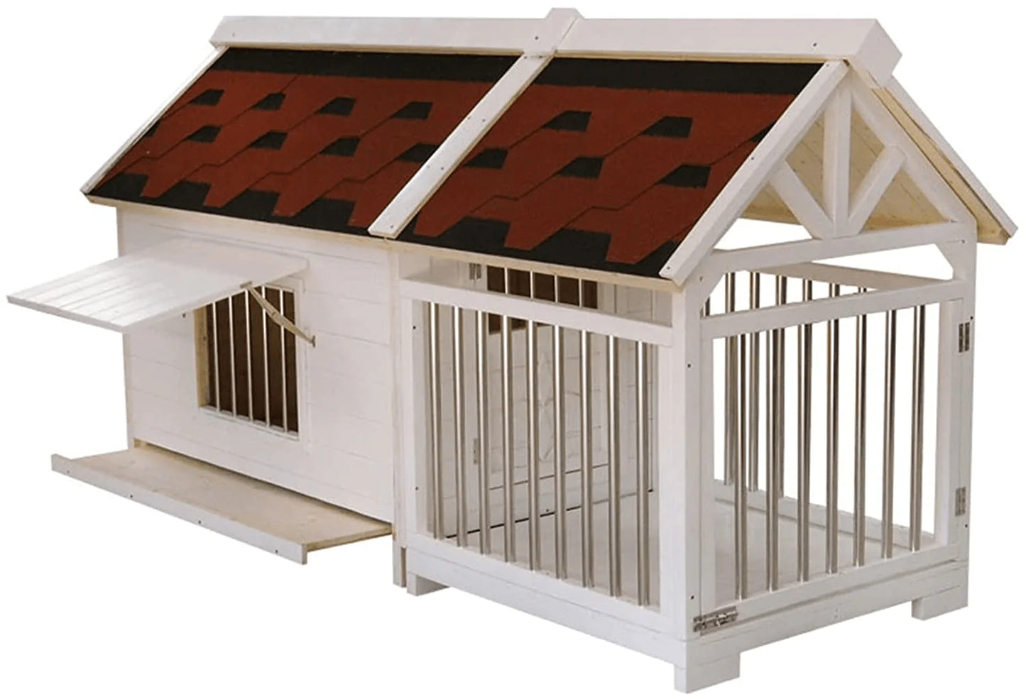 ZYBCRR Wood Dog Houses for Dogs,Weatherproof outside Dog Houses Outdoor Solid Wood Dog House Rainproof and Anticorrosive Medium Wooden Dog Houses