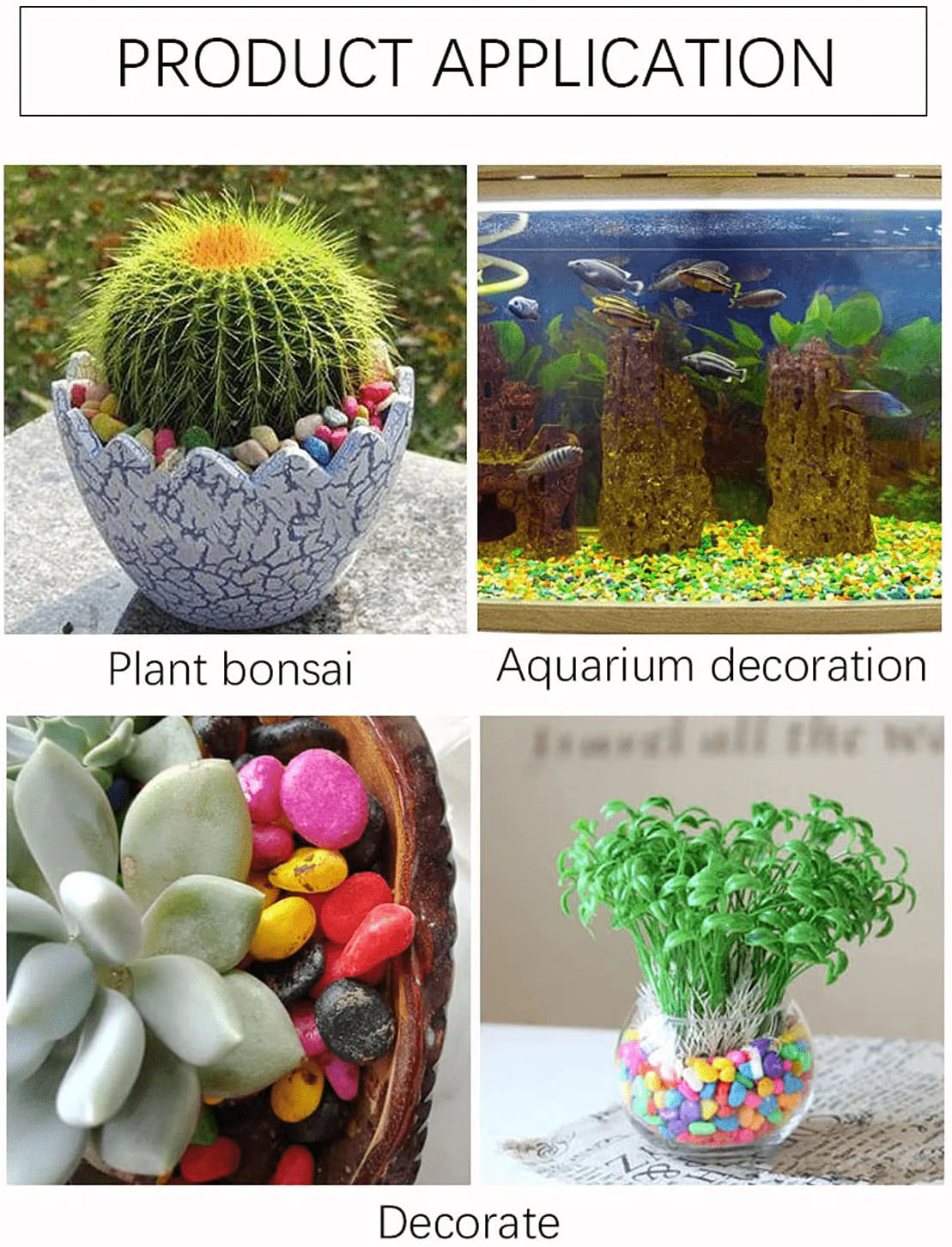 ZYFHSGS 2.2Lb Fish Tank Rocks Cactus Potting Soil Gravel Soil Cover for Aquariums Decorative Pebbles for Garden/Fish Tank/Aquarium/Vase Fillers/Tillandsia/Cactus/Terrarium Plants