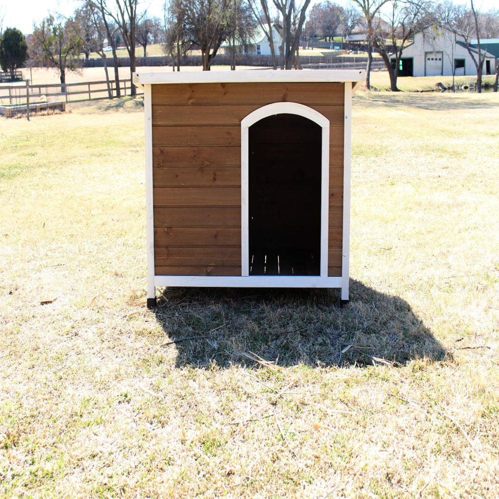 Zylina Log Cabin Wooden Dog House with PVC Roof 46"(L) X 30"(W) X 33"(H) Animals & Pet Supplies > Pet Supplies > Dog Supplies > Dog Houses Zylina   