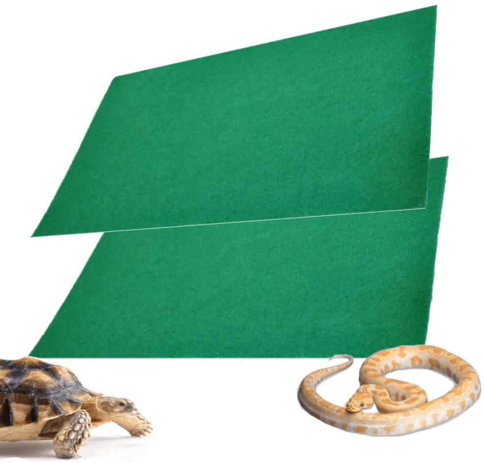 ZYYRT Reptile Carpet Mat 2Pcs Lizards Terrarium Substrate Liner Bearded Dragon Bedding Supplies for Snakes Gecko Chamelon Turtles Iguana (Grey Green) Animals & Pet Supplies > Pet Supplies > Reptile & Amphibian Supplies > Reptile & Amphibian Substrates ZYYRT Green  